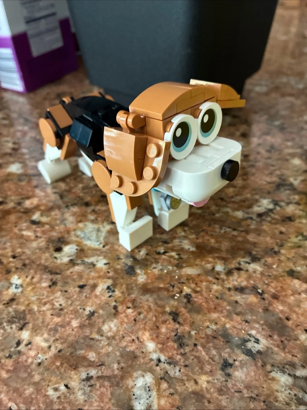 Brown & White Small Pet Dog Lego beagle set 31137 as shown no box or instruction